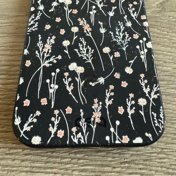 iPhone 14 Pro Case - Compostable Sustainable Black Wild Flowers Night Garden - Picture 3 of 8